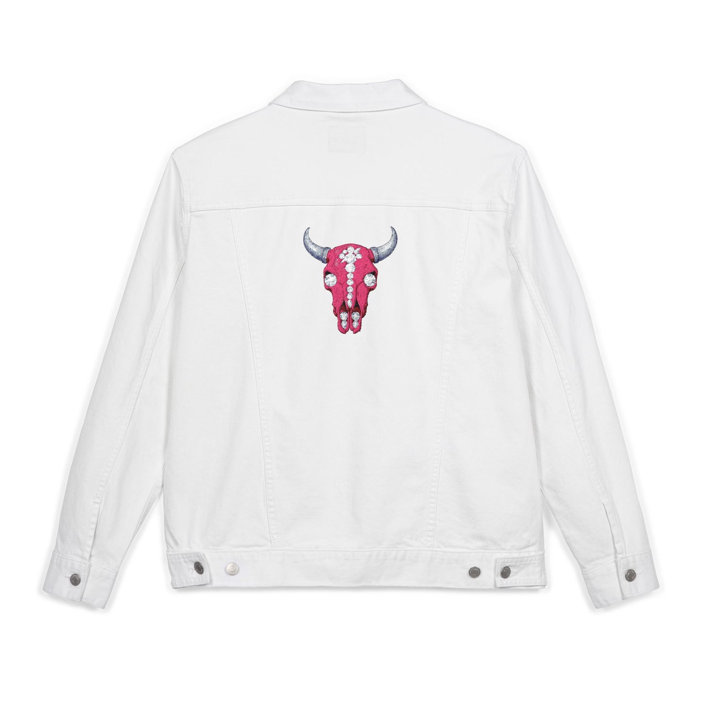 Western Bling Skull Denim Jacket - White, Black or Denim LOVE