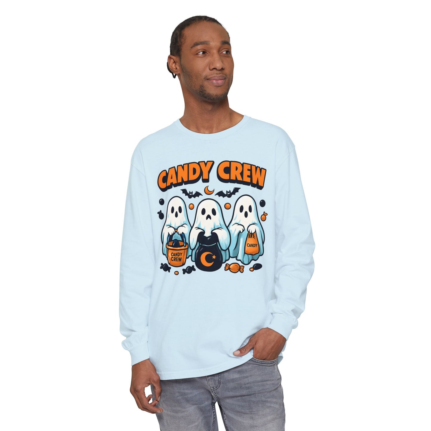 Halloween Ghosts Candy Crew Long Sleeve T-Shirt