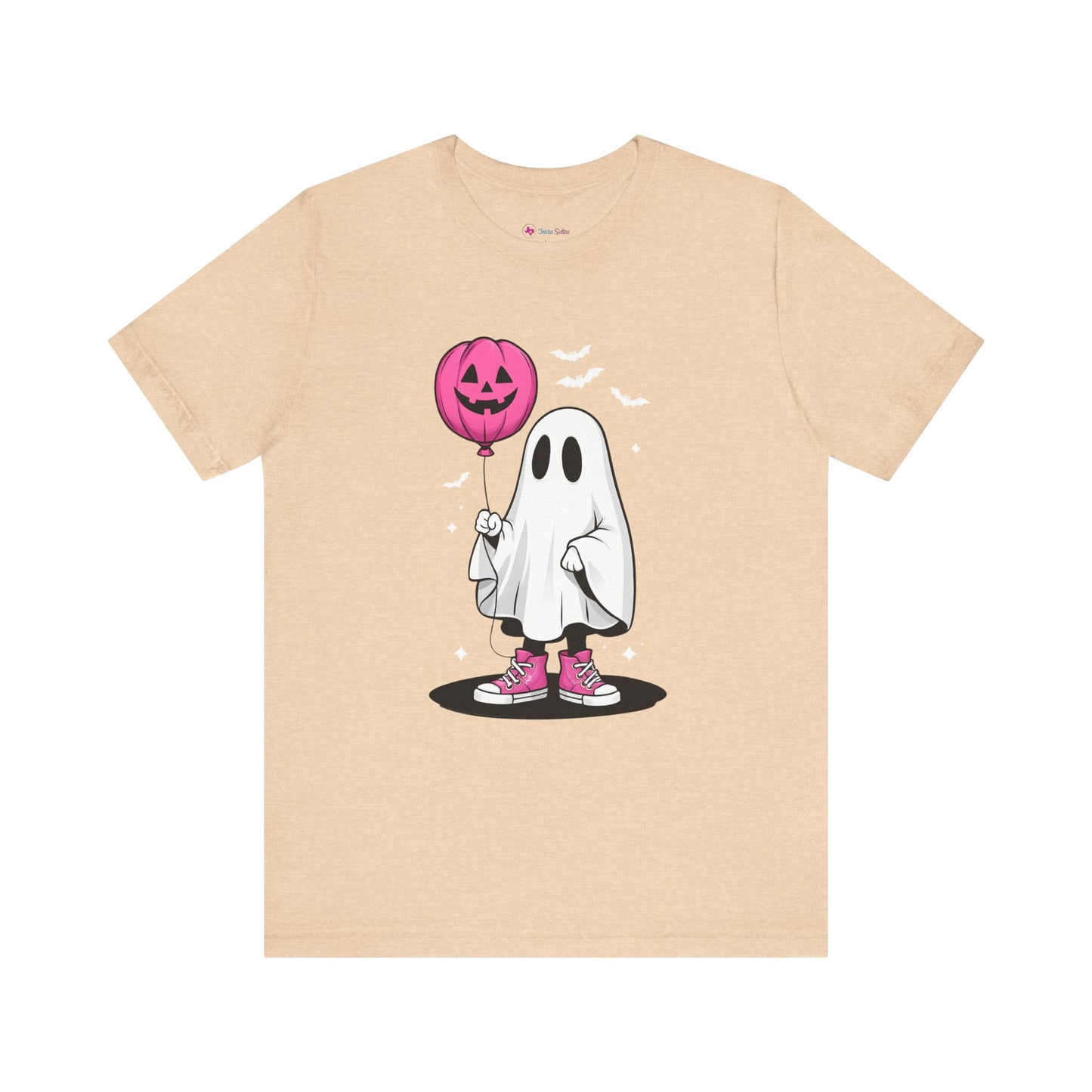 Ghost Tee with Pink Hightops and Pumpkin Balloon