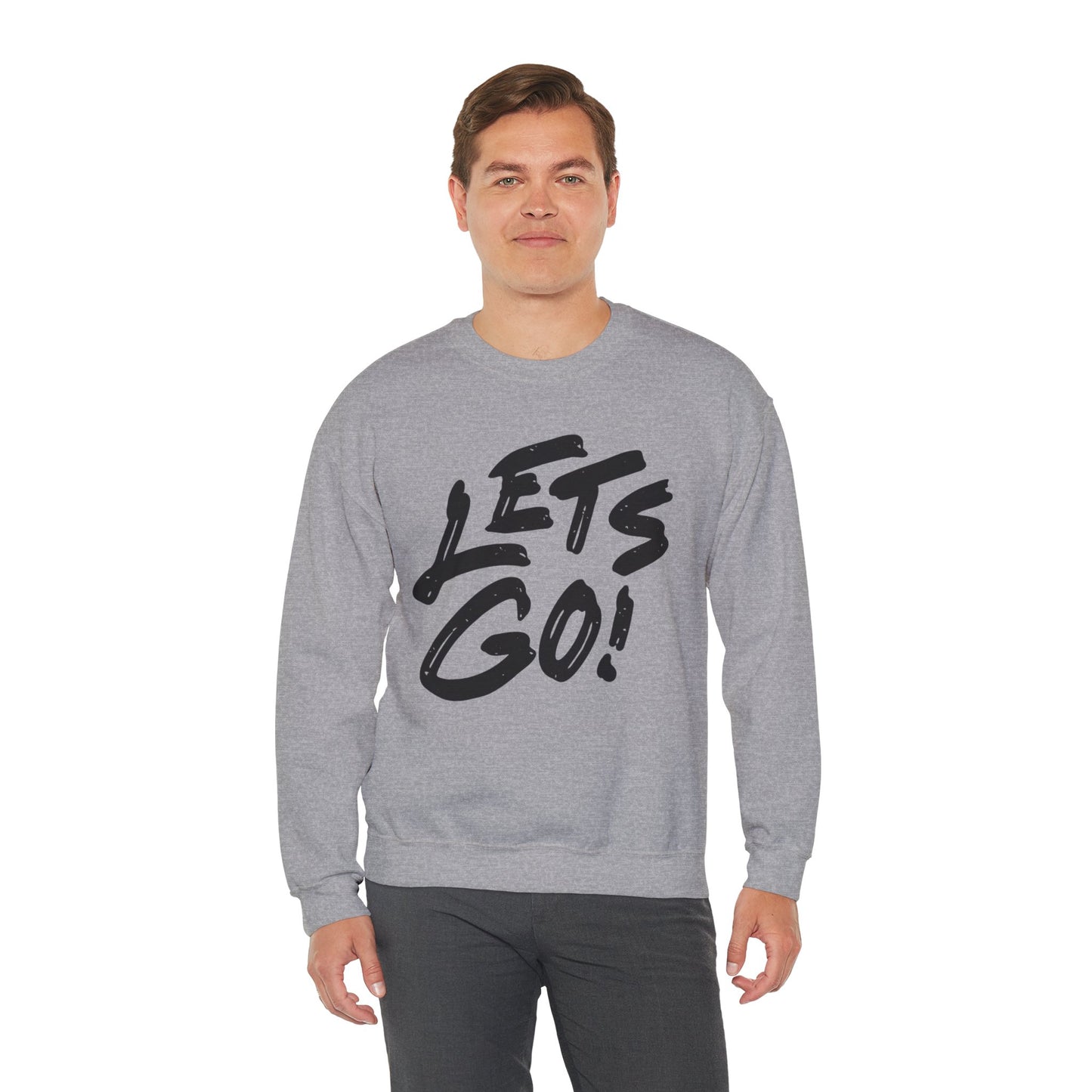 Crewneck Sweatshirt LET'S GO Sports Tailgate Fun Events