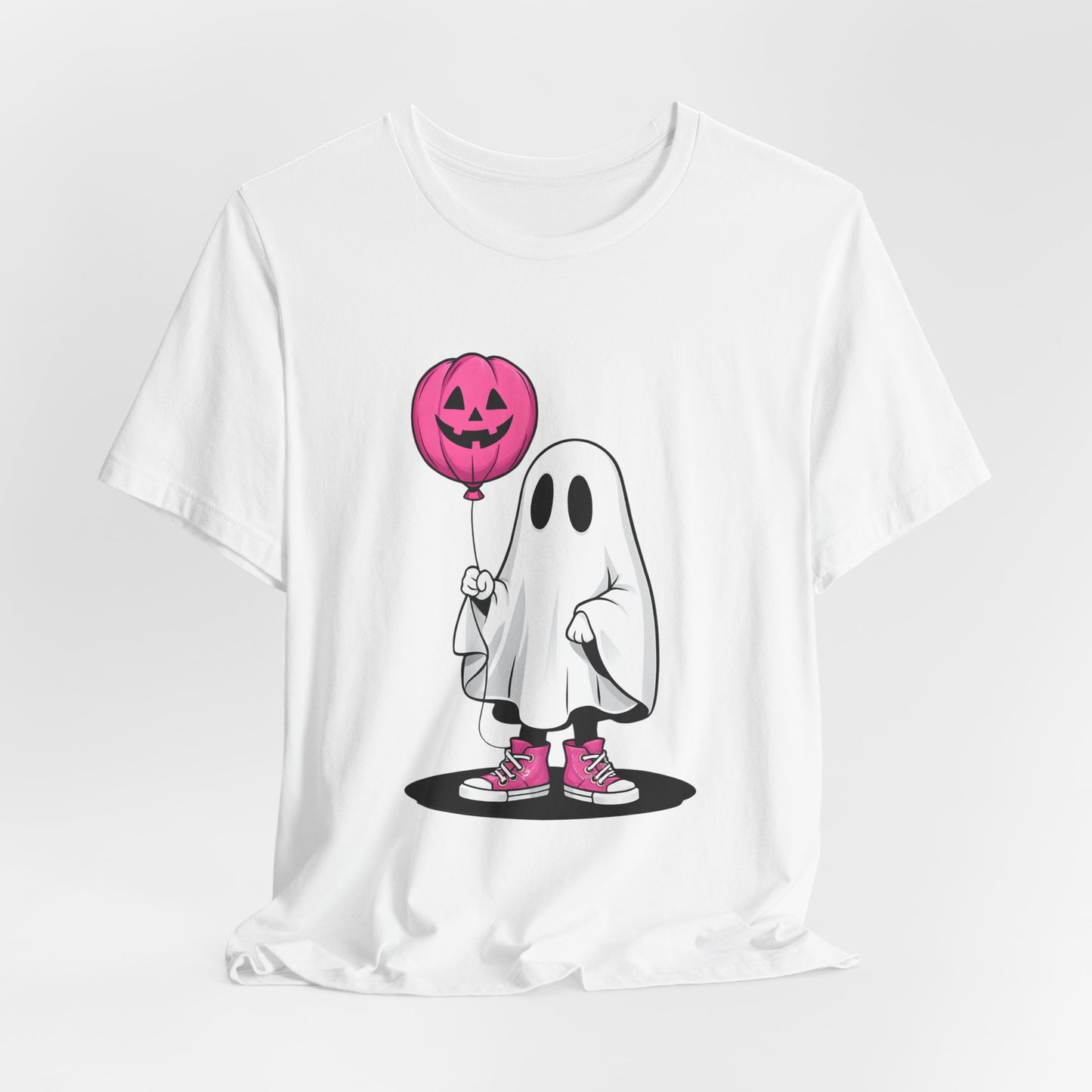 Ghost Tee with Pink Hightops and Pumpkin Balloon