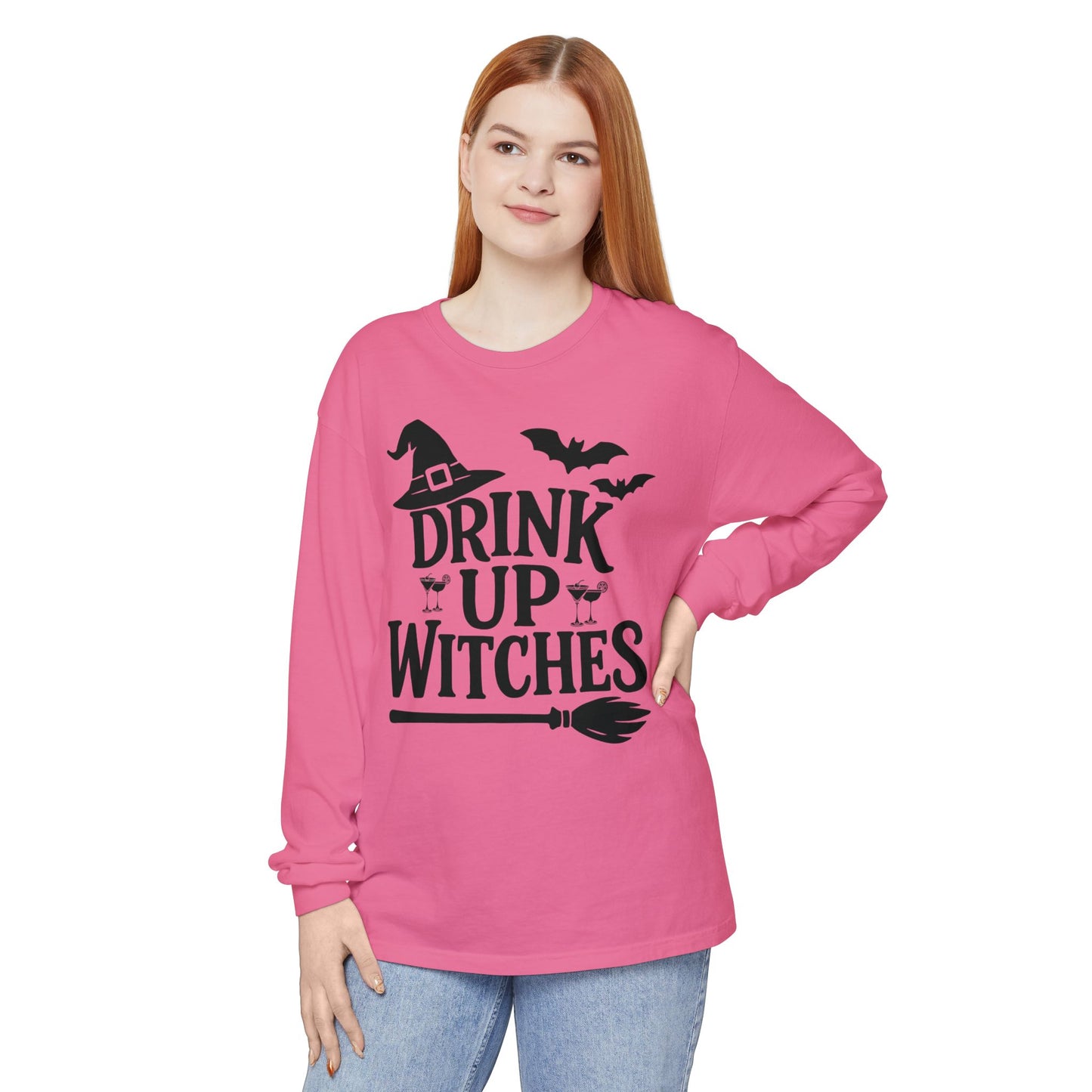 Funny Halloween Long Sleeve T-Shirt - Drink Up Witches