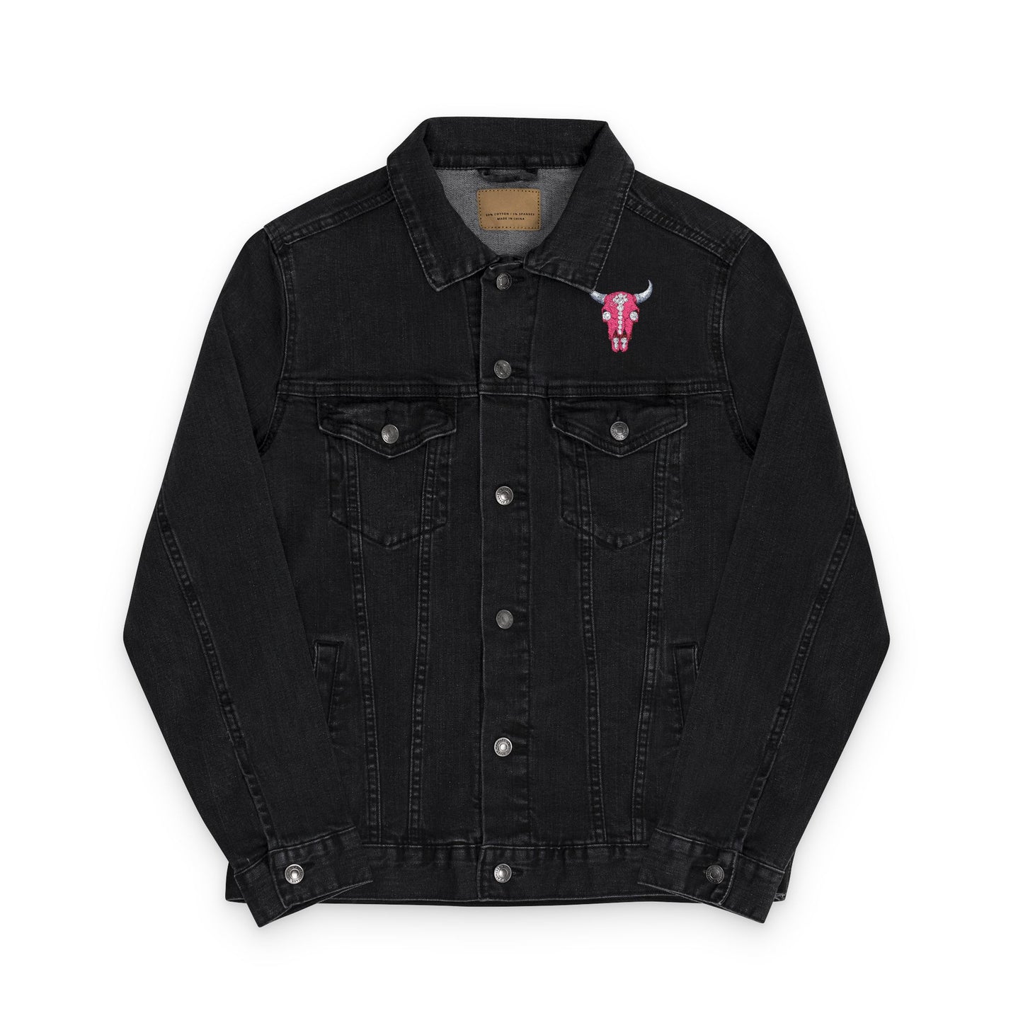 Western Bling Skull Denim Jacket - White, Black or Denim LOVE