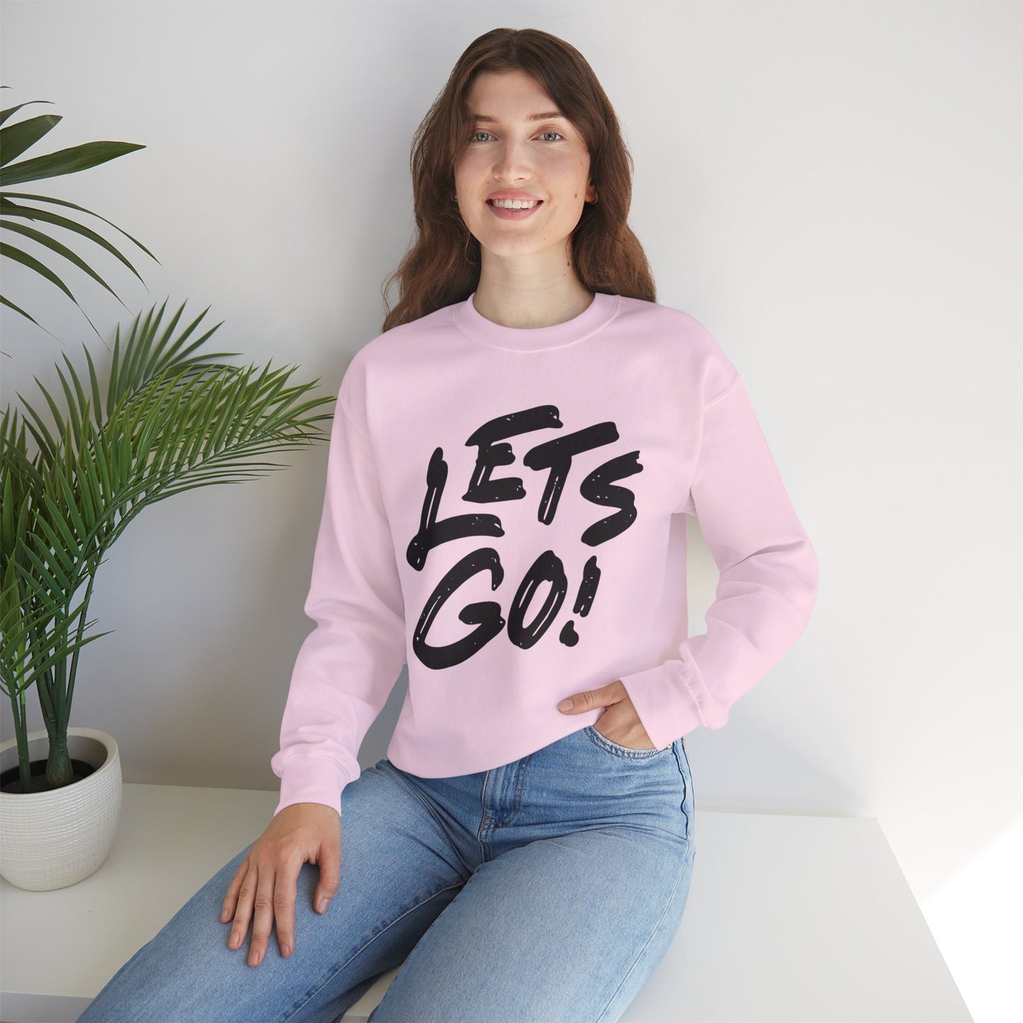 Crewneck Sweatshirt LET'S GO Sports Tailgate Fun Events