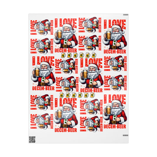 Funny Christmas Wrapping Paper I love DECEM-BEER
