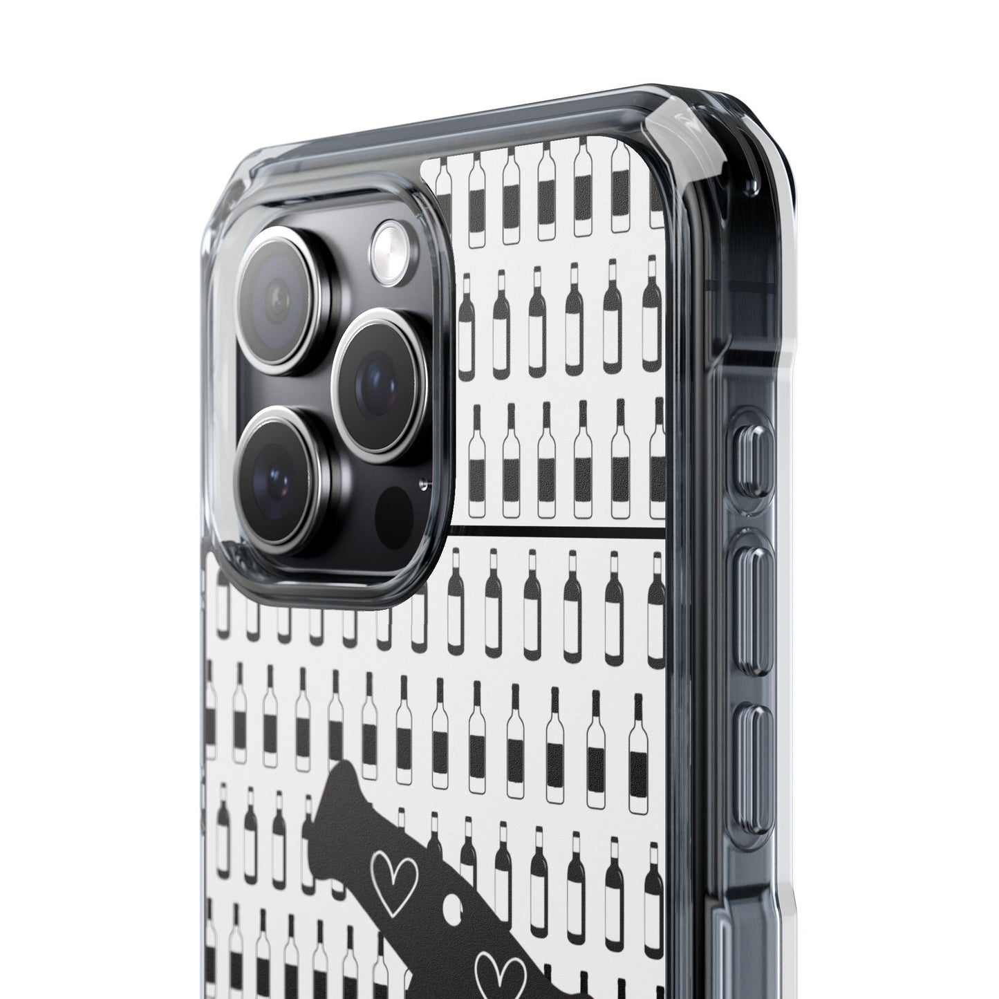 WINE BOTTLES with heart corkscrew Stylish Magnetic Phone Case | Clear Impact Protection