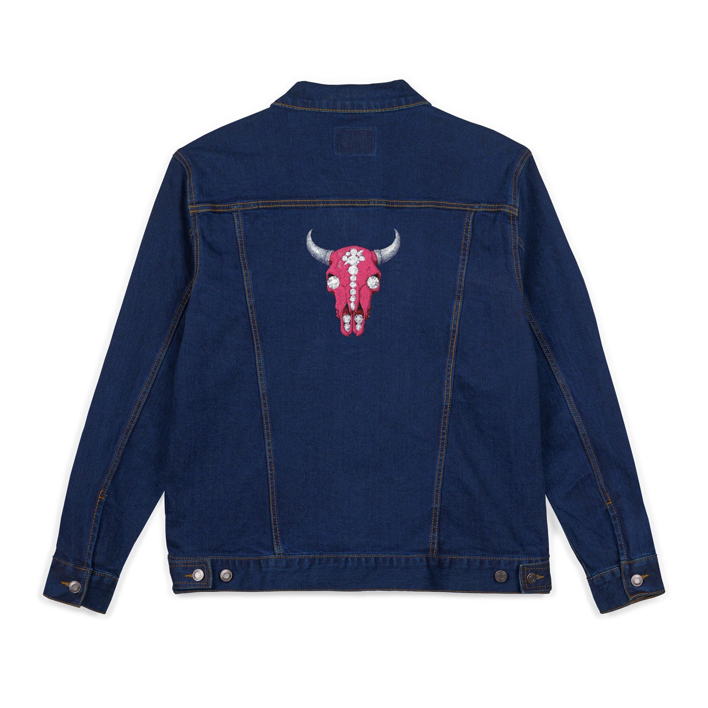 Western Bling Skull Denim Jacket - White, Black or Denim LOVE