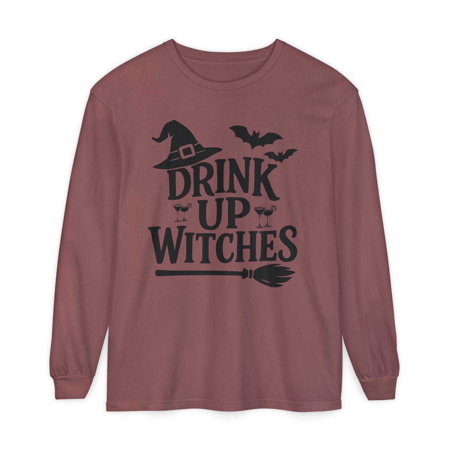 Funny Halloween Long Sleeve T-Shirt - Drink Up Witches