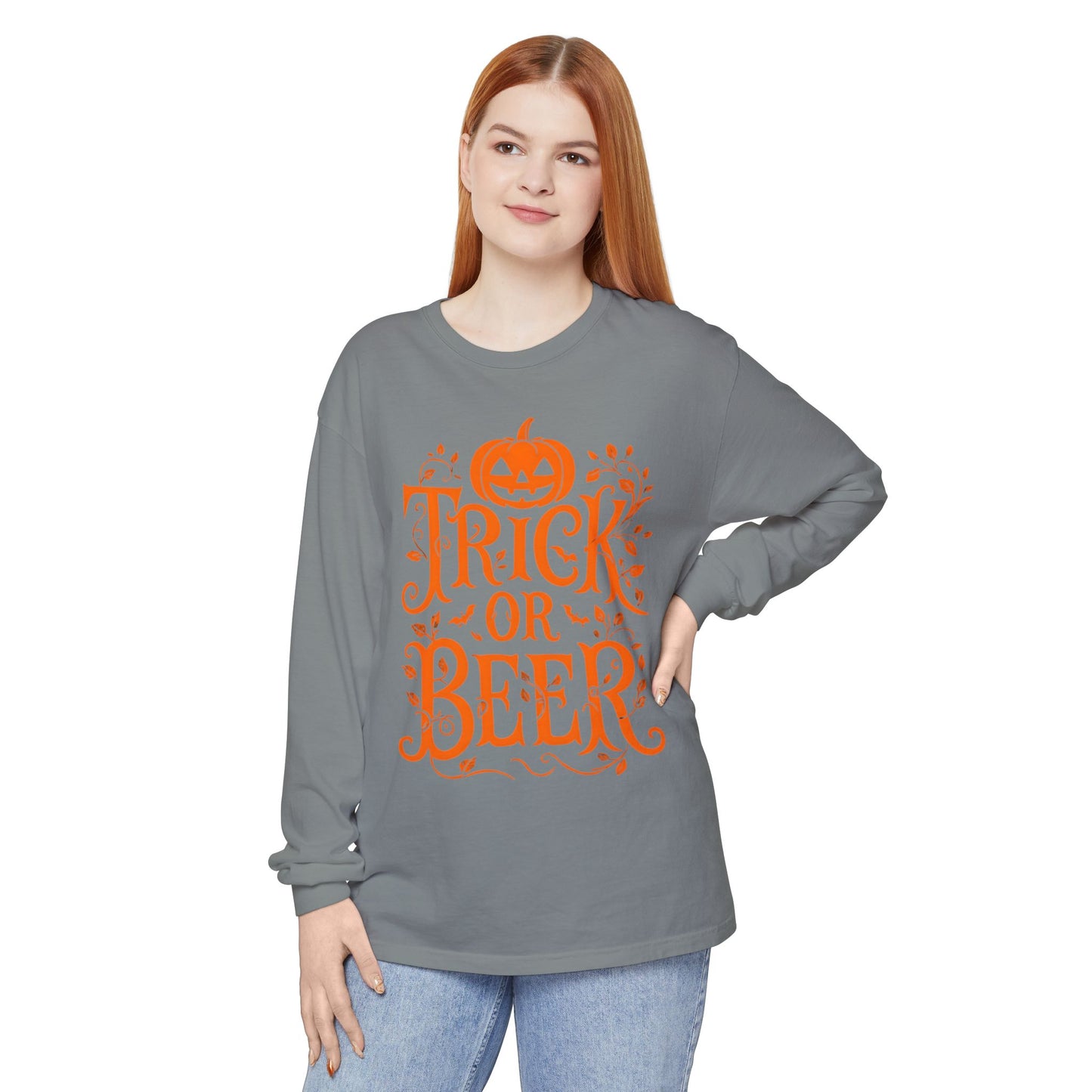 Funny Halloween TRICK OR BEER Long Sleeve T-Shirt