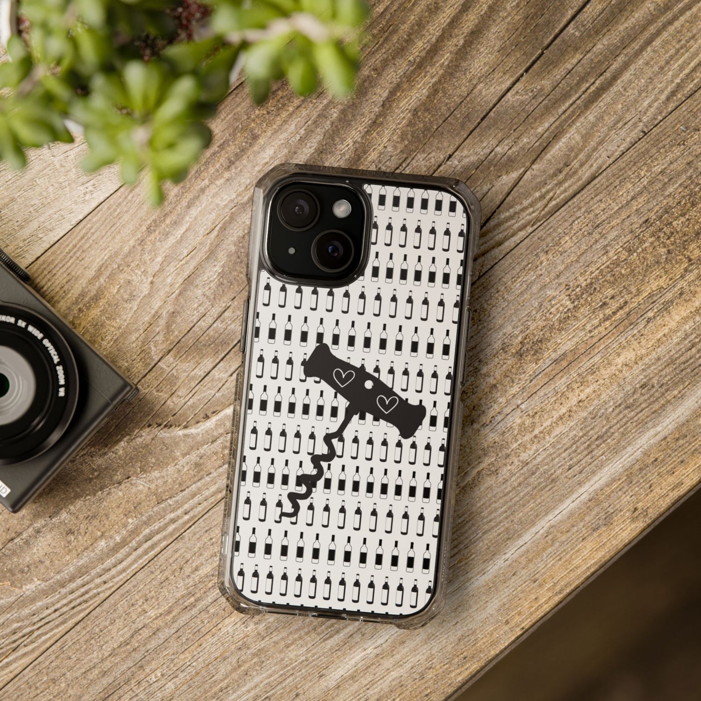 WINE BOTTLES with heart corkscrew Stylish Magnetic Phone Case | Clear Impact Protection