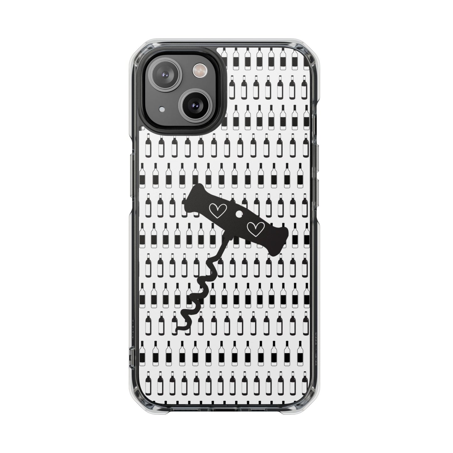 WINE BOTTLES with heart corkscrew Stylish Magnetic Phone Case | Clear Impact Protection