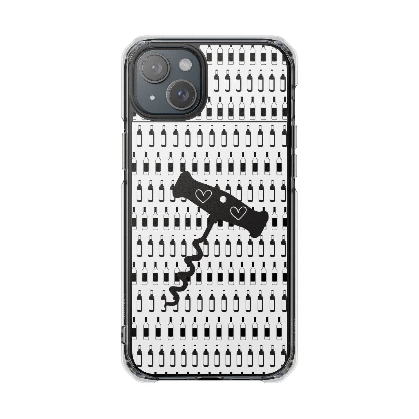 WINE BOTTLES with heart corkscrew Stylish Magnetic Phone Case | Clear Impact Protection