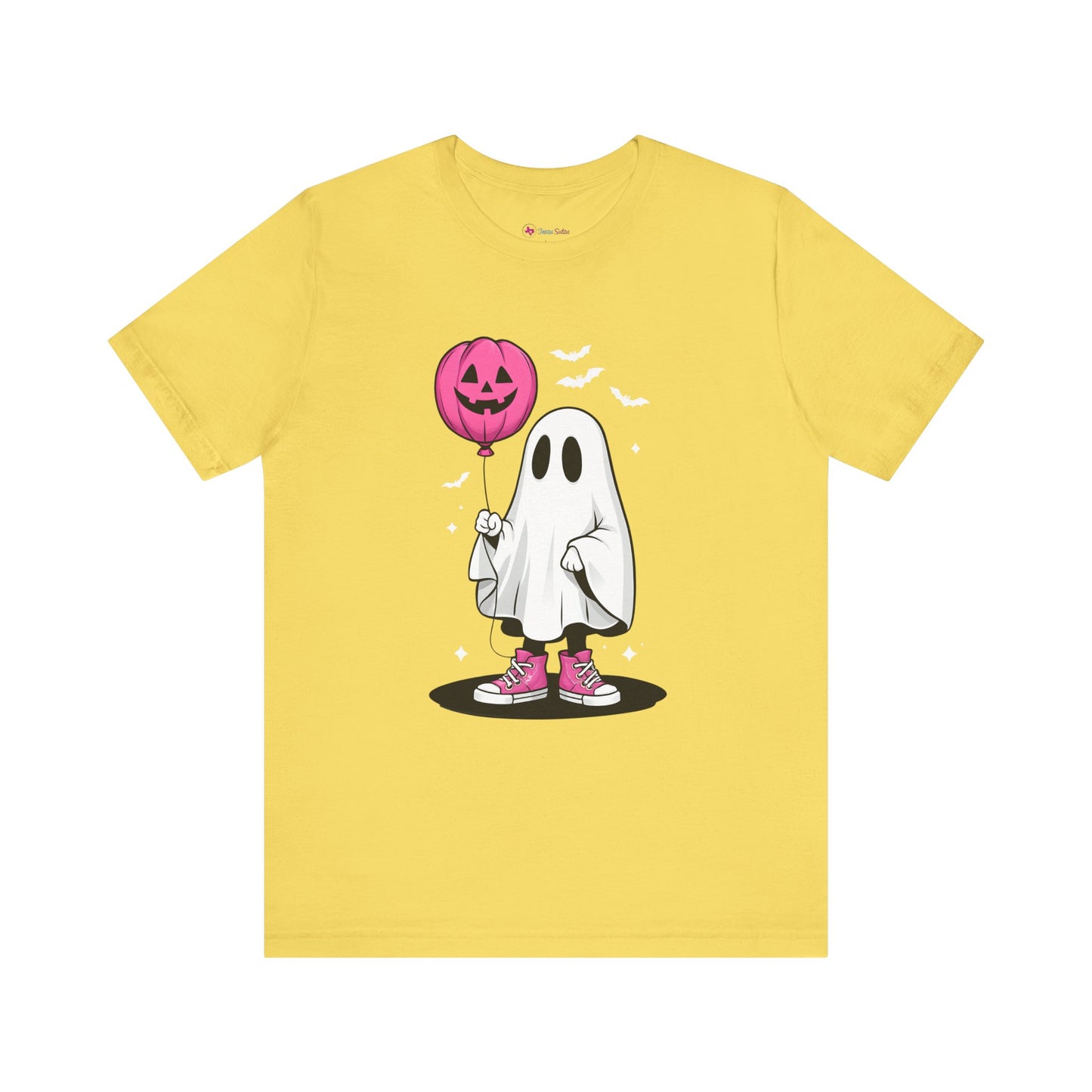 Ghost Tee with Pink Hightops and Pumpkin Balloon