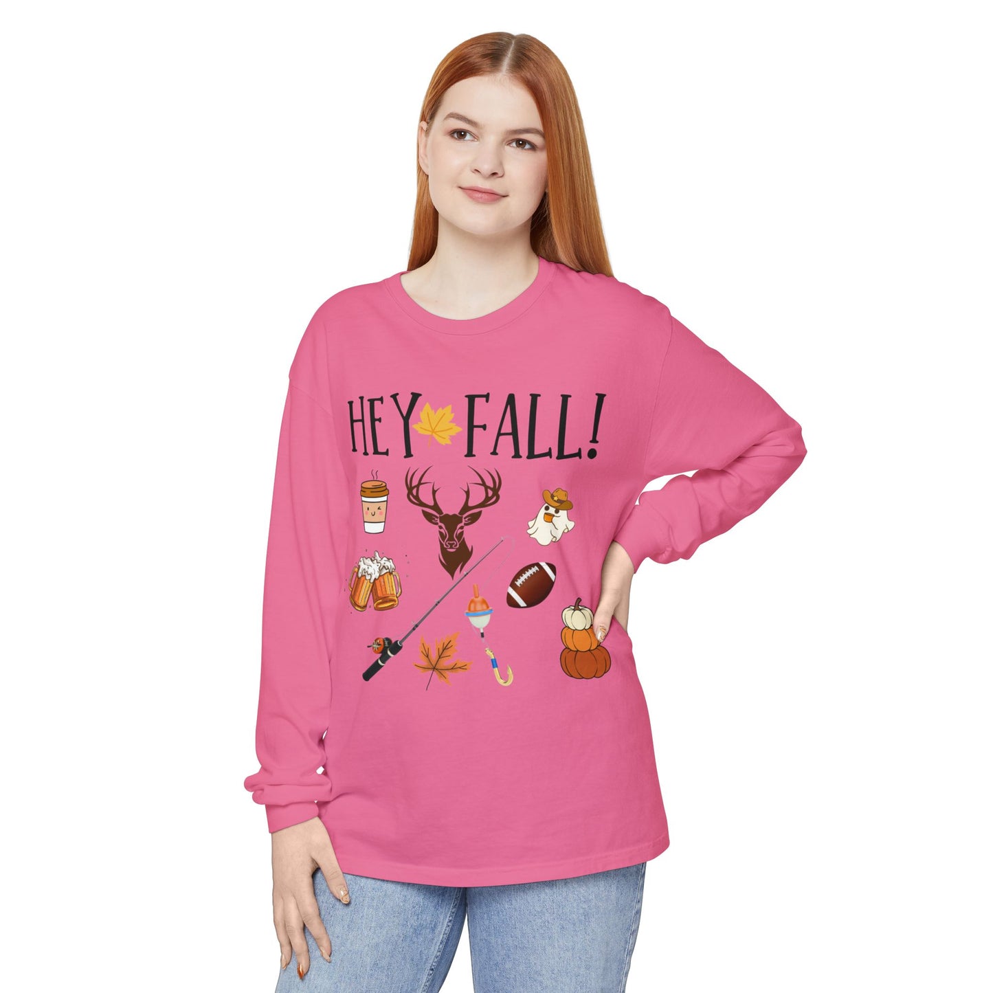 HEY Fall Themed Long Sleeve T-Shirt