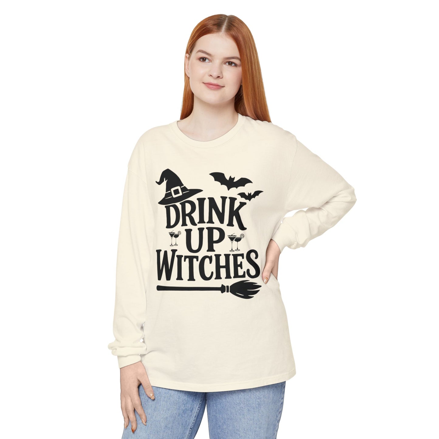 Funny Halloween Long Sleeve T-Shirt - Drink Up Witches