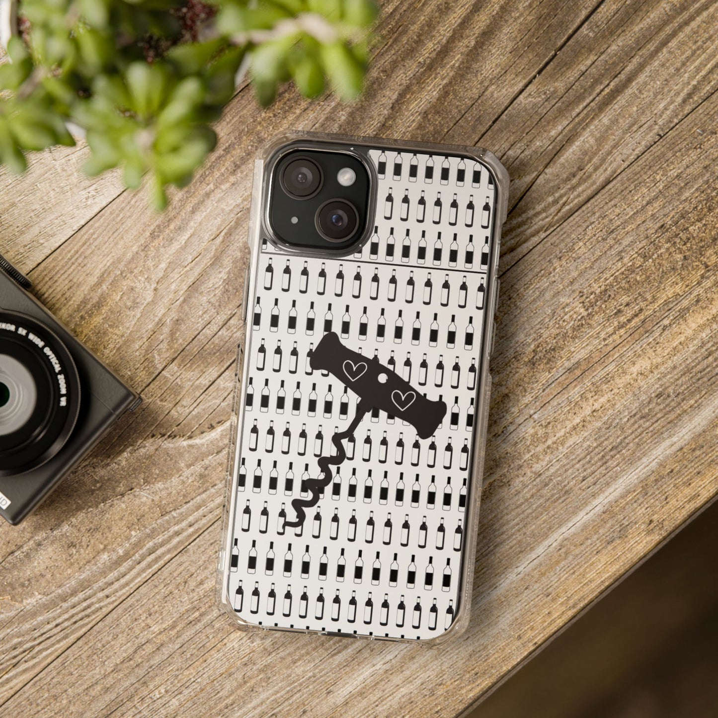 WINE BOTTLES with heart corkscrew Stylish Magnetic Phone Case | Clear Impact Protection