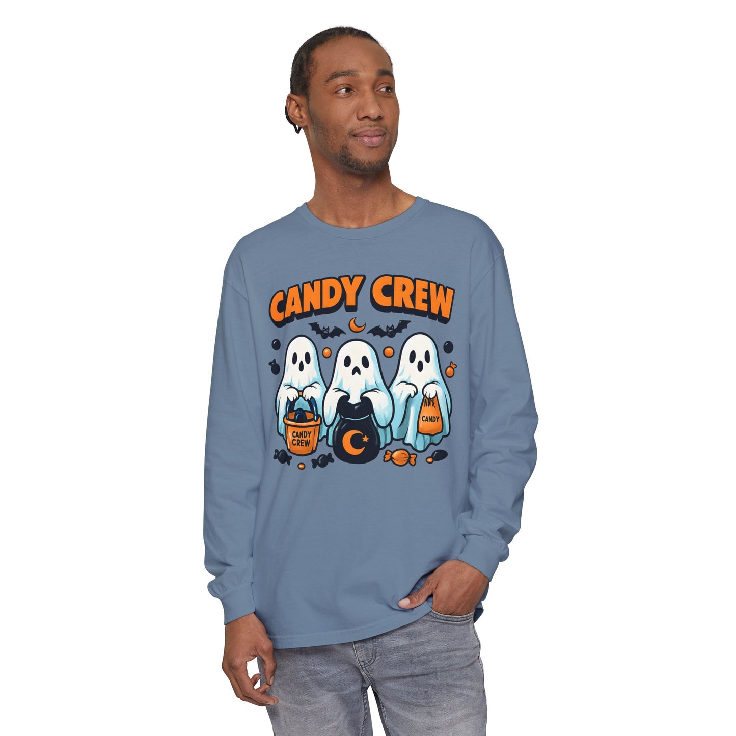 Halloween Ghosts Candy Crew Long Sleeve T-Shirt