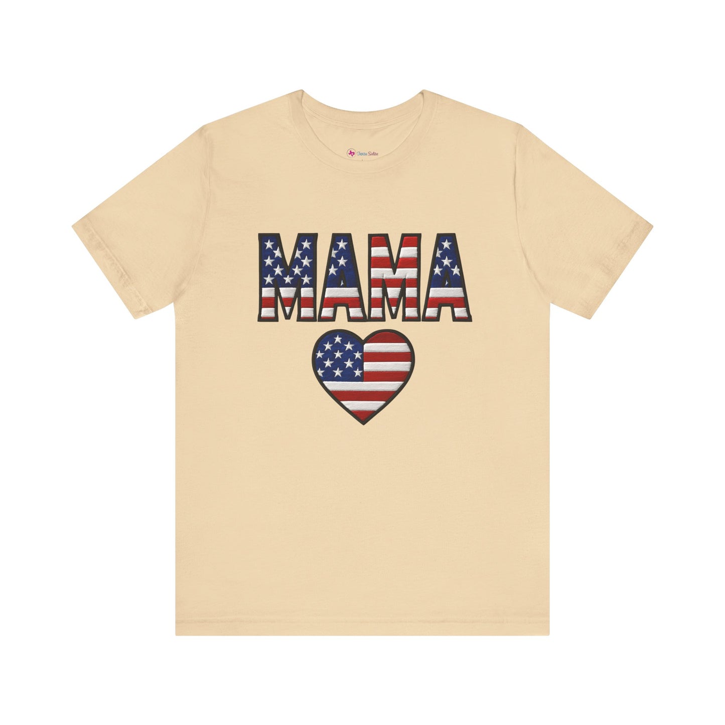 USA FLAG MAMA HEART T-SHIRT