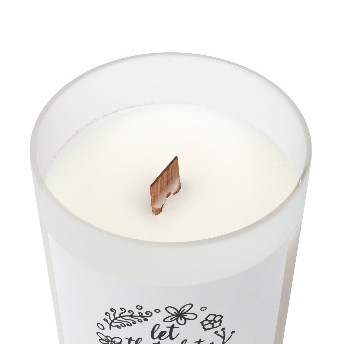 Frosted Glass Candle with Floral Design – "Let That Shit Go" – Relaxing Gift for Self-Care, Home Decor, Aromatherapy, Spa