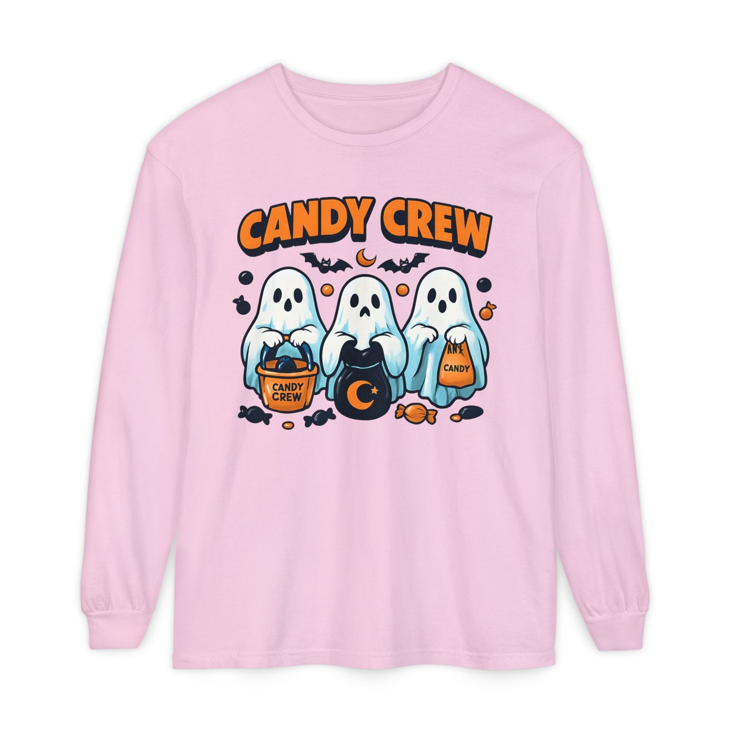 Halloween Ghosts Candy Crew Long Sleeve T-Shirt