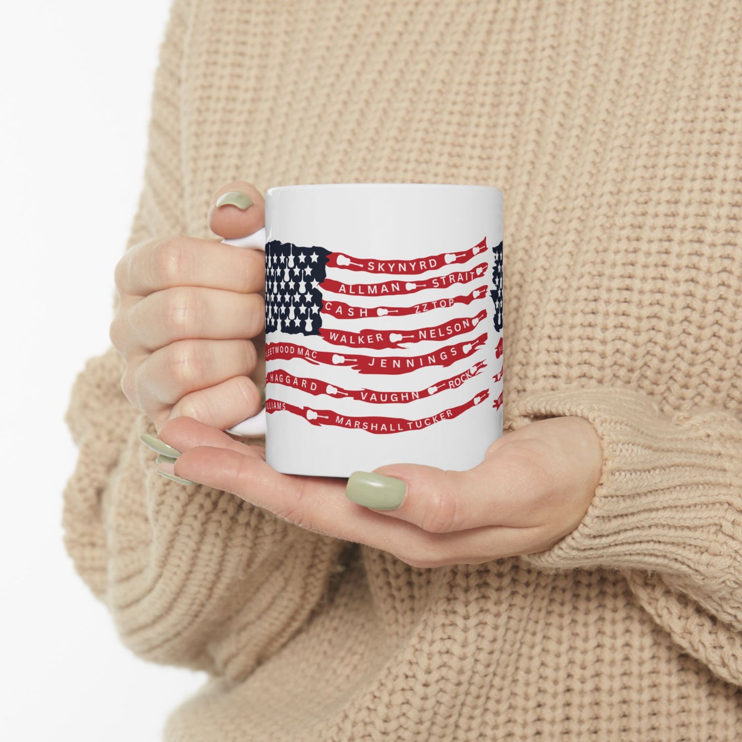 Best bands guitar USA flag mug coffee cup