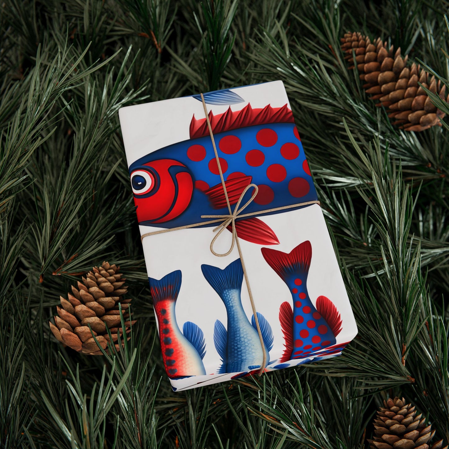 Colorful Fish Wrapping Paper, Festive Gift Wrap for Birthdays, Holidays, Parties, Eco-Friendly, Unique Design