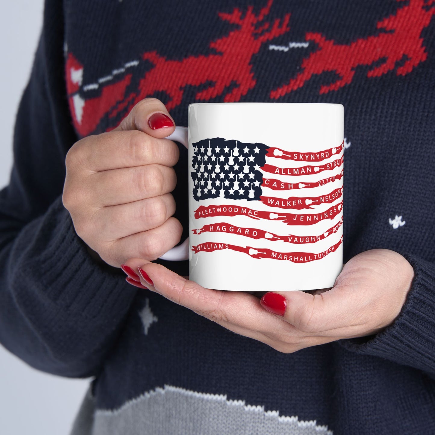 Best bands guitar USA flag mug coffee cup