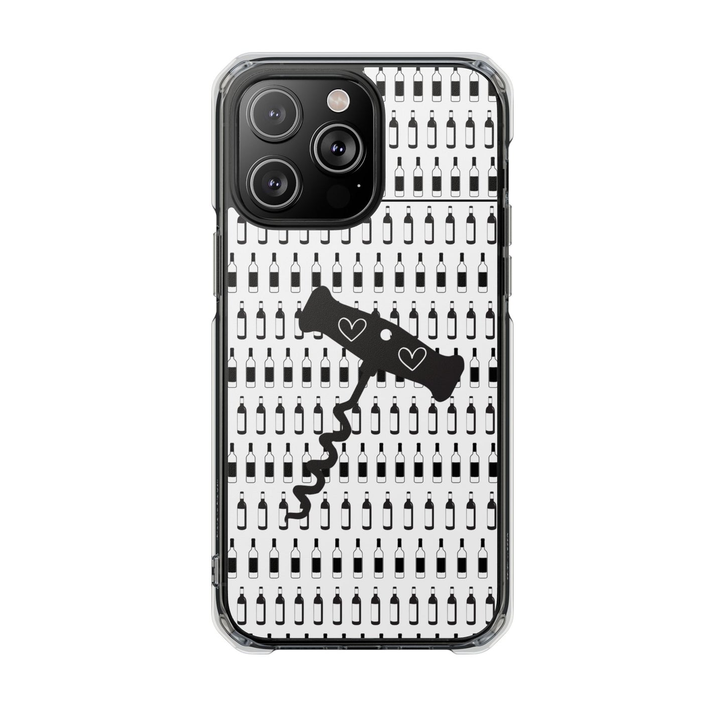 WINE BOTTLES with heart corkscrew Stylish Magnetic Phone Case | Clear Impact Protection