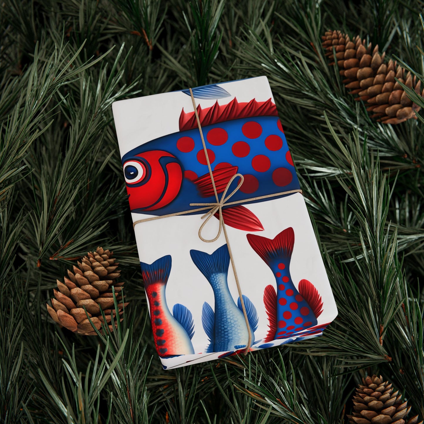 Colorful Fish Wrapping Paper, Festive Gift Wrap for Birthdays, Holidays, Parties, Eco-Friendly, Unique Design