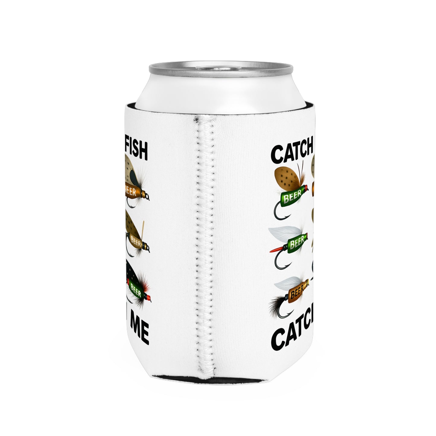 Fishing Beer Can Cooler Sleeve - Catch Fish, Catch Me