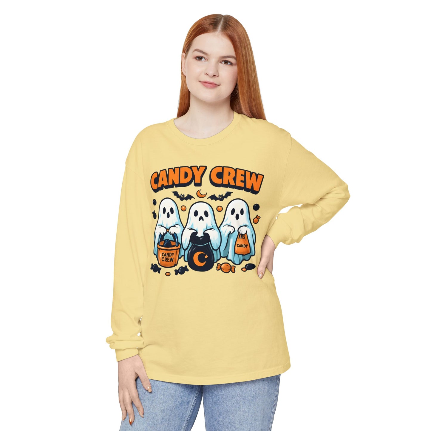 Halloween Ghosts Candy Crew Long Sleeve T-Shirt
