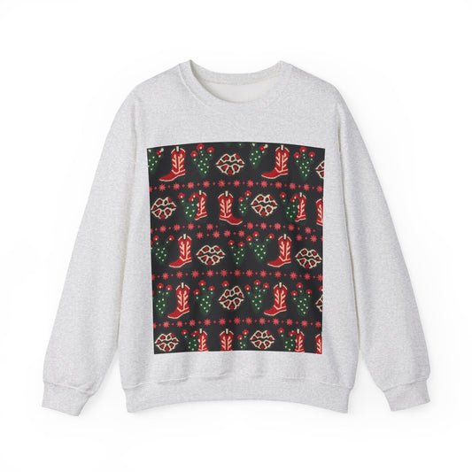 Feaux Ugly Sweater Western Christmas Sweatshirt