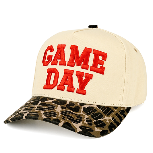 C.C GAME DAY LEOPARD BRIM HAT RED