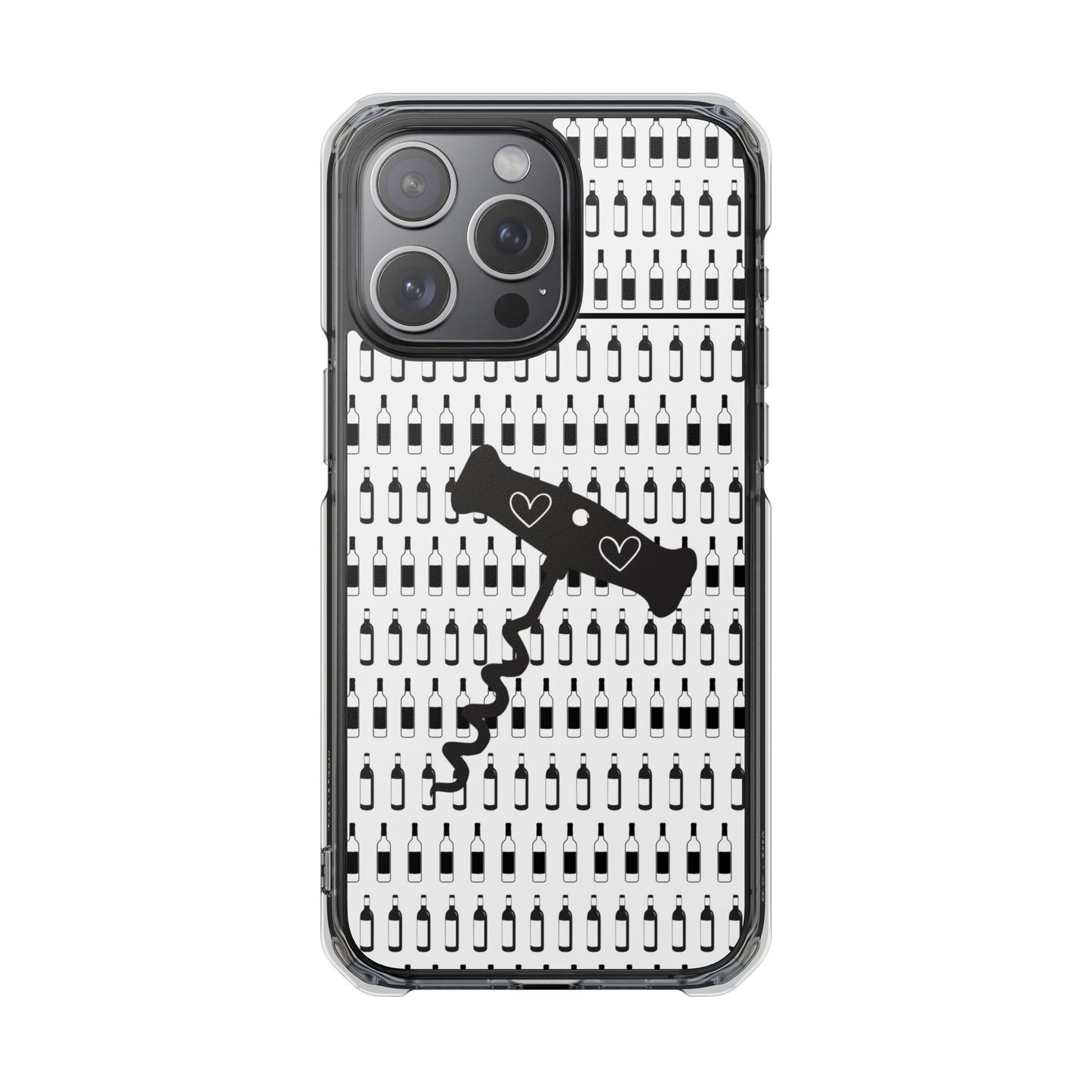 WINE BOTTLES with heart corkscrew Stylish Magnetic Phone Case | Clear Impact Protection