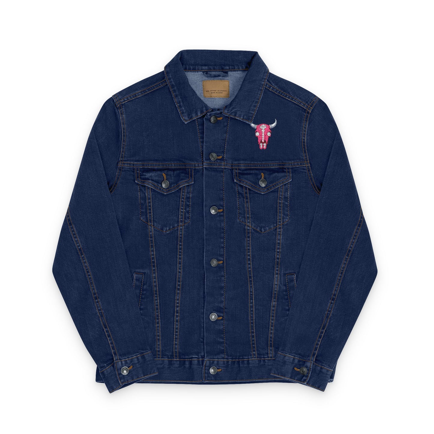 Western Bling Skull Denim Jacket - White, Black or Denim LOVE