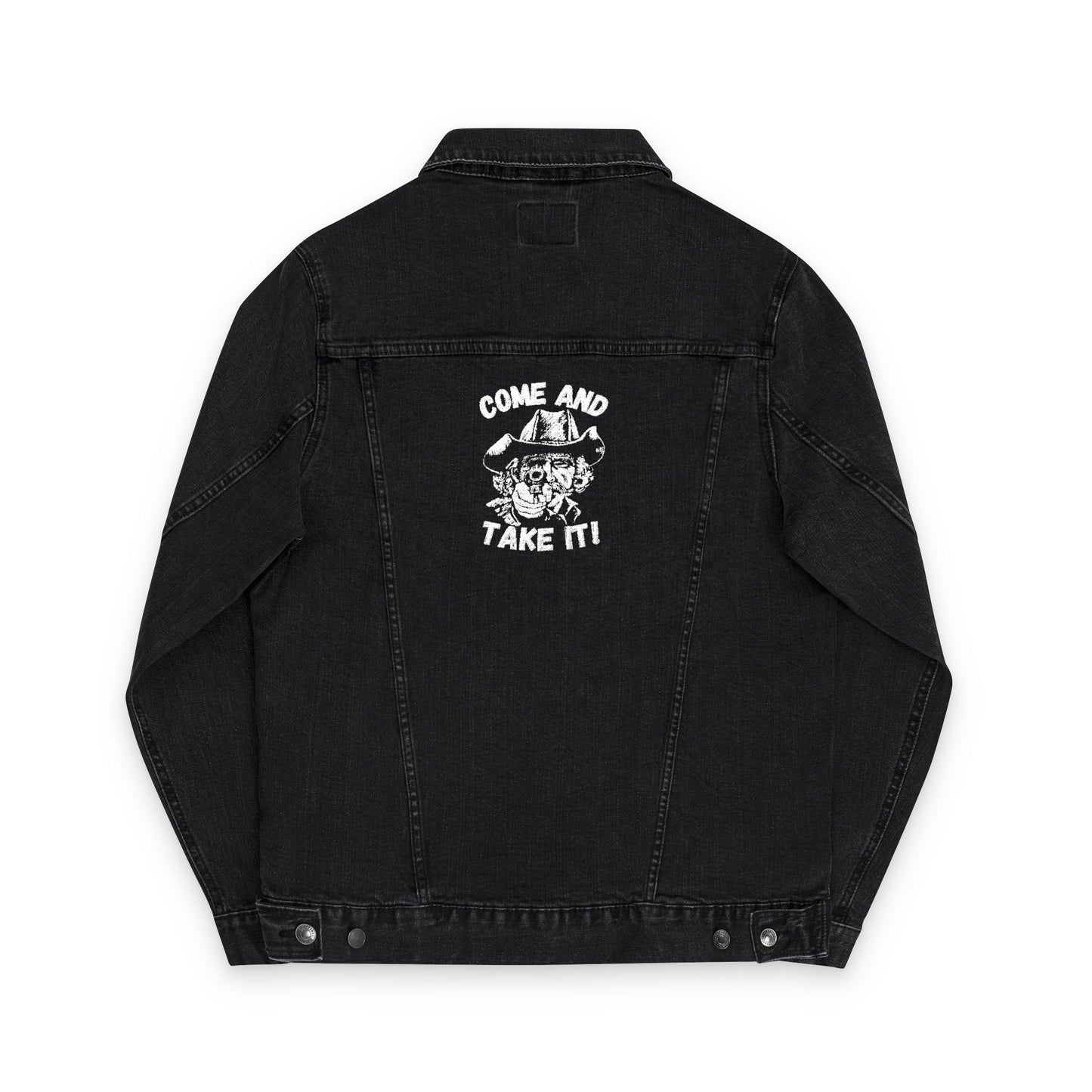 COME and Take IT Denim Jacket - Black or Denim