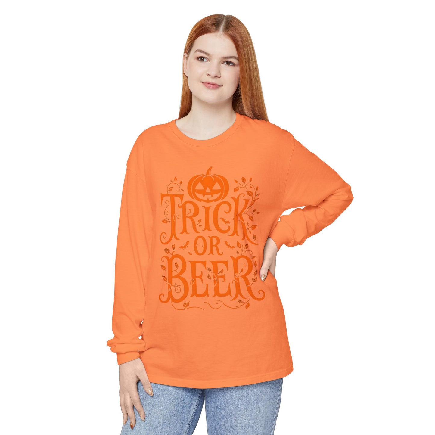 Funny Halloween TRICK OR BEER Long Sleeve T-Shirt