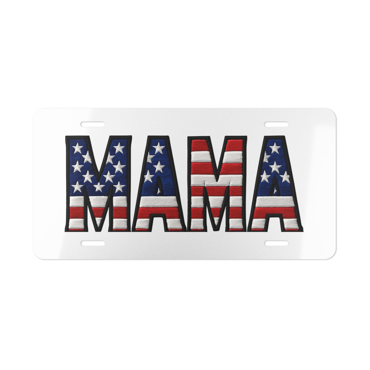 Mama American Flag Vanity License Plate — Patriotic Mama Aluminum Plate