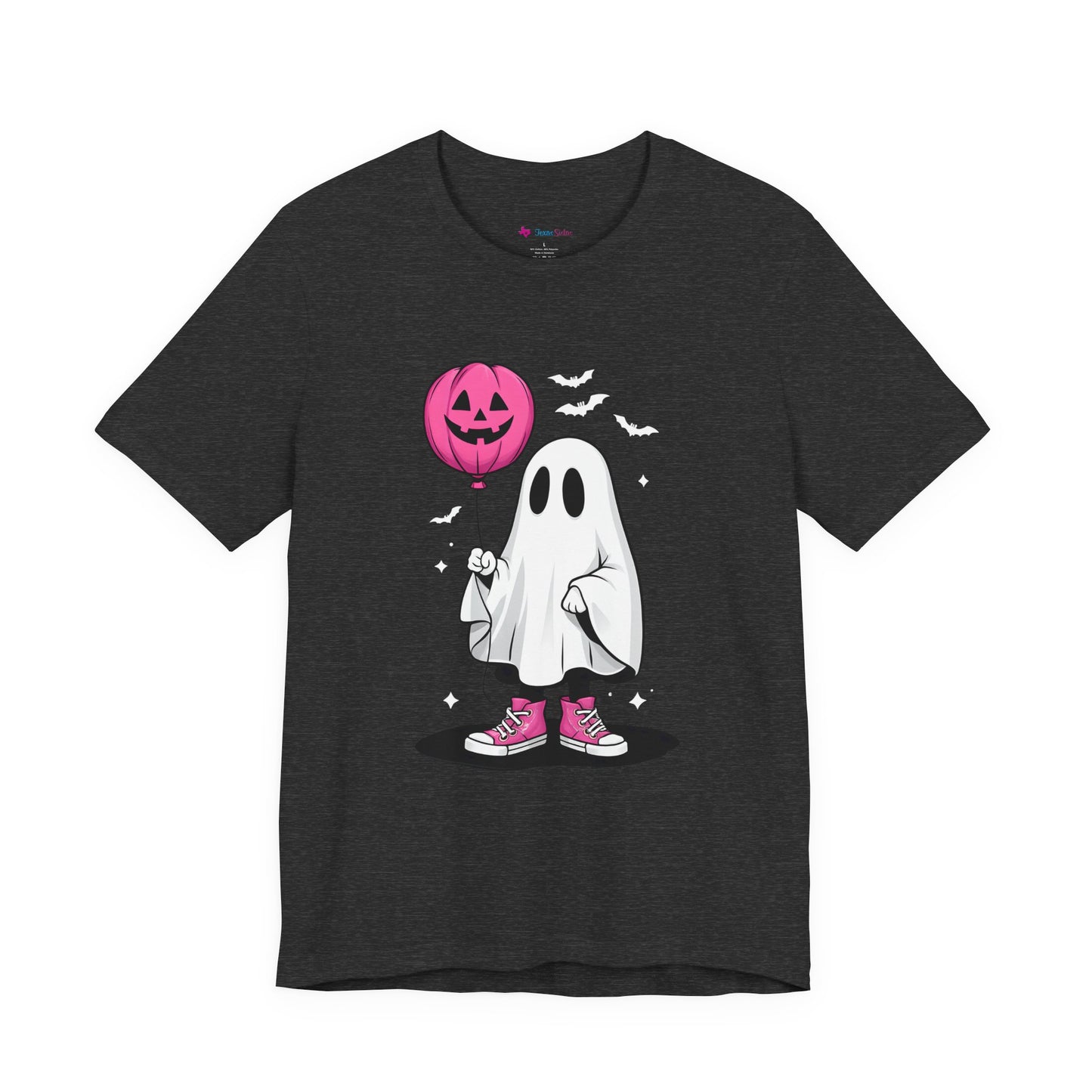 Ghost Tee with Pink Hightops and Pumpkin Balloon