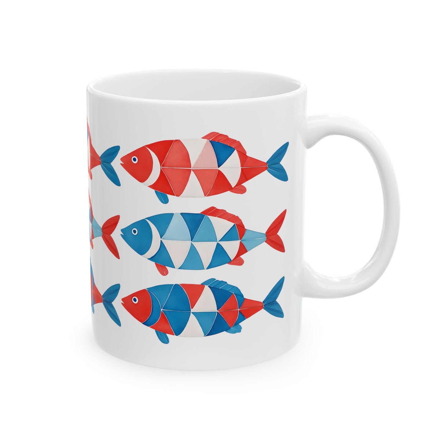 Colorful Fish Ceramic Mug - Fun Ocean-Inspired Coffee Cup