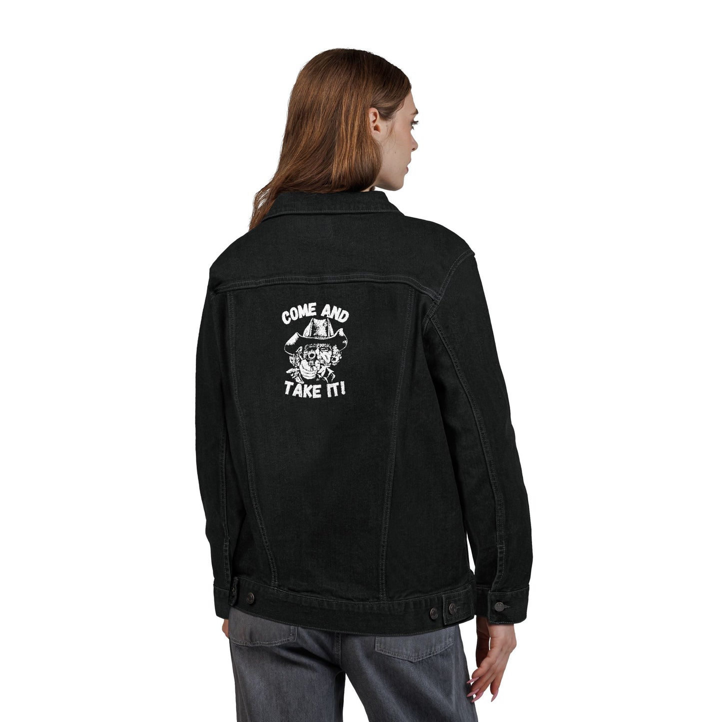 COME and Take IT Denim Jacket - Black or Denim