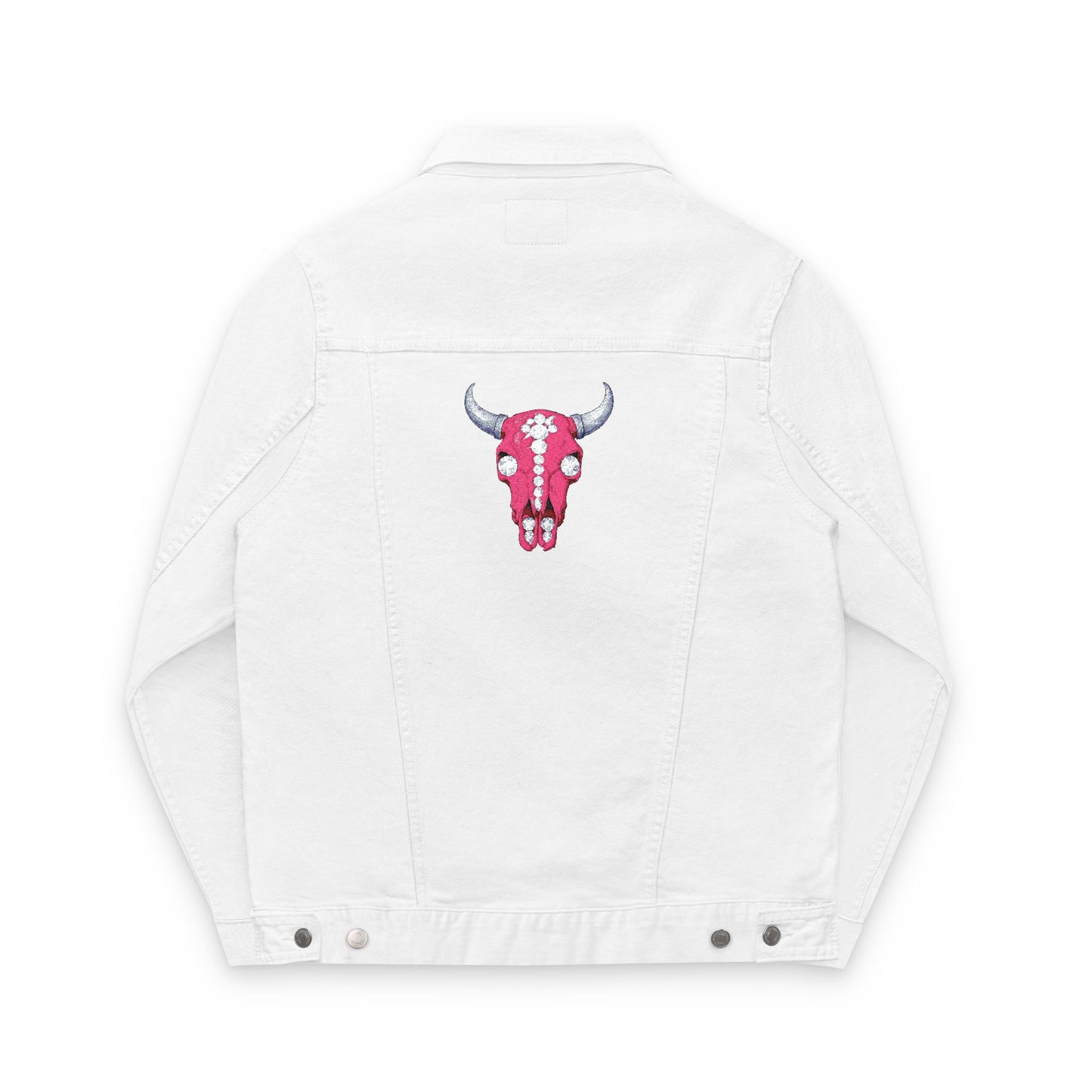 Western Bling Skull Denim Jacket - White, Black or Denim LOVE
