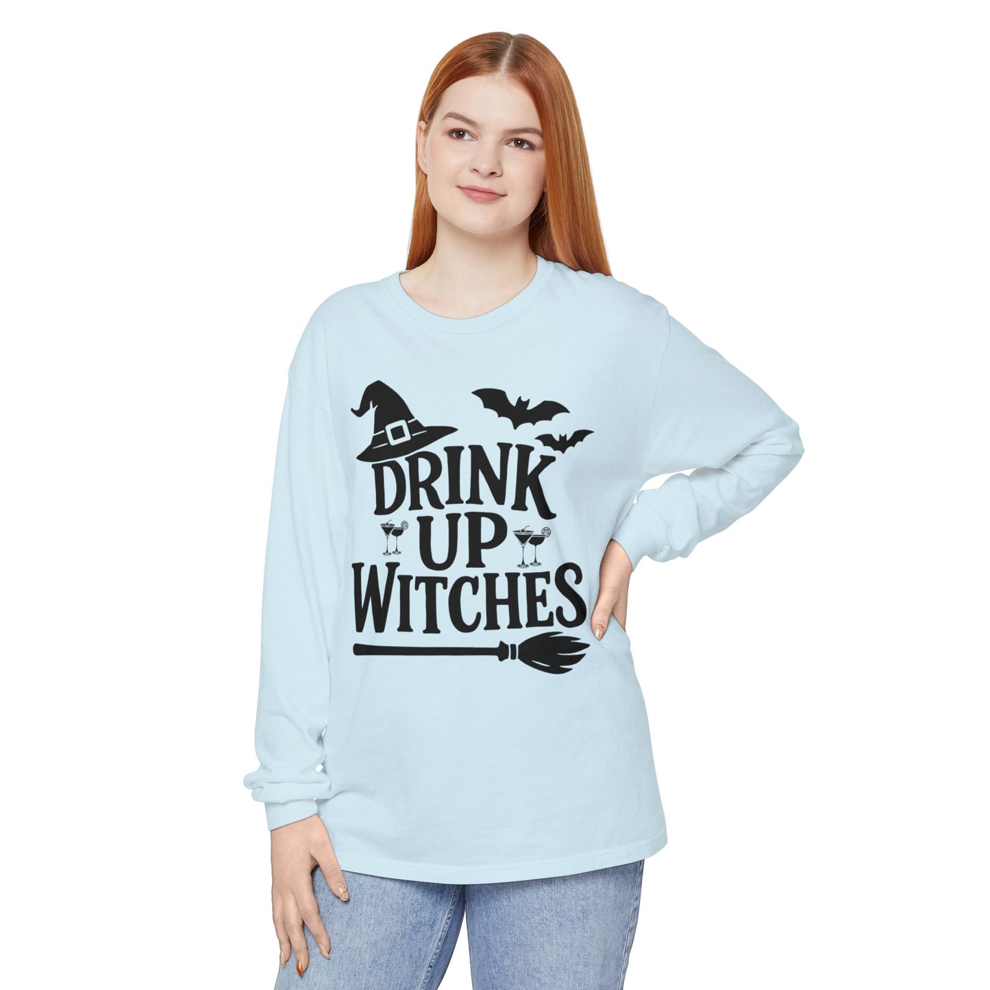 Funny Halloween Long Sleeve T-Shirt - Drink Up Witches