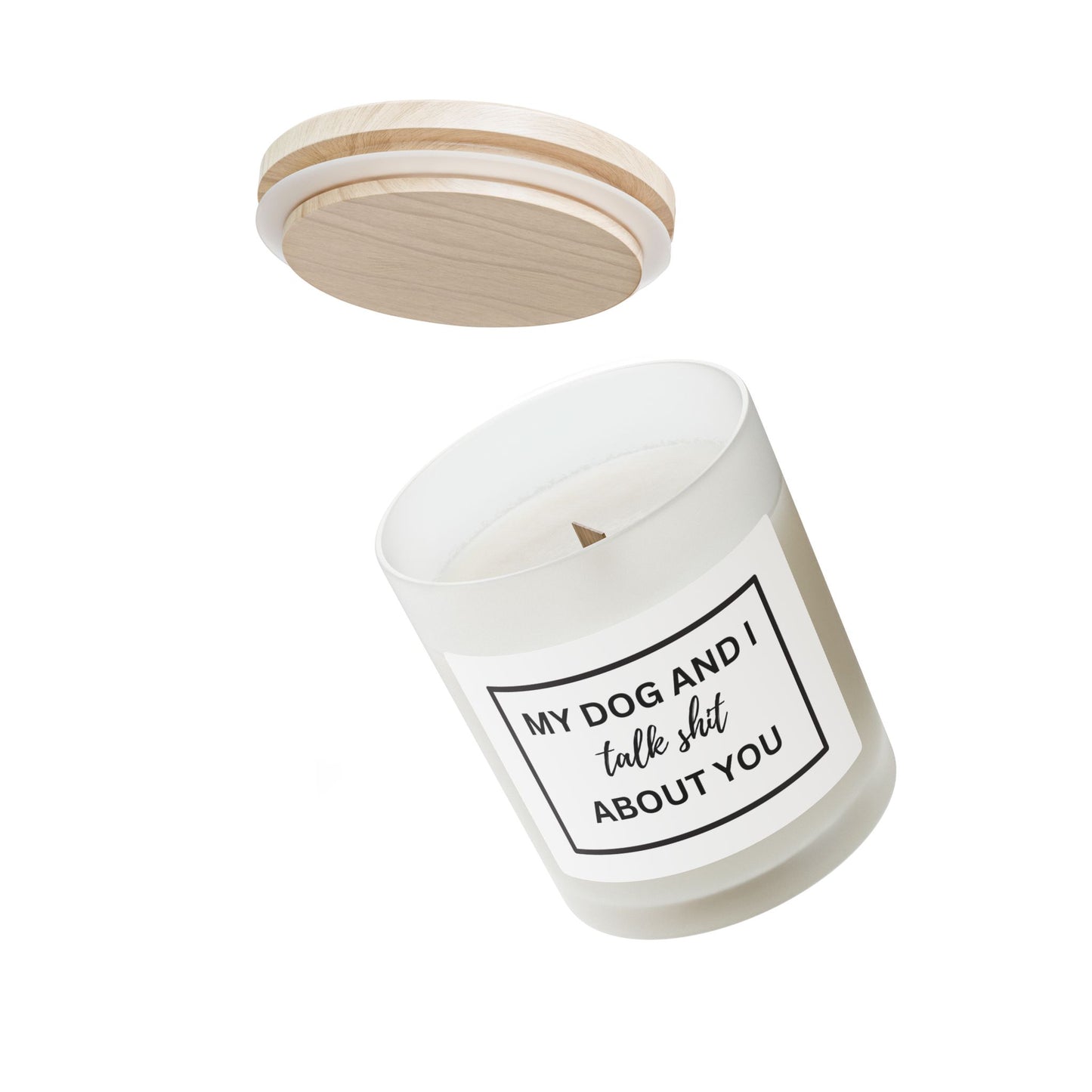 Dog Lovers' Frosted Glass Candle - 11oz, Funny Gift for Pet Owners, Home Decor, Candle Lovers, Unique Dog Memes, Scented Candle