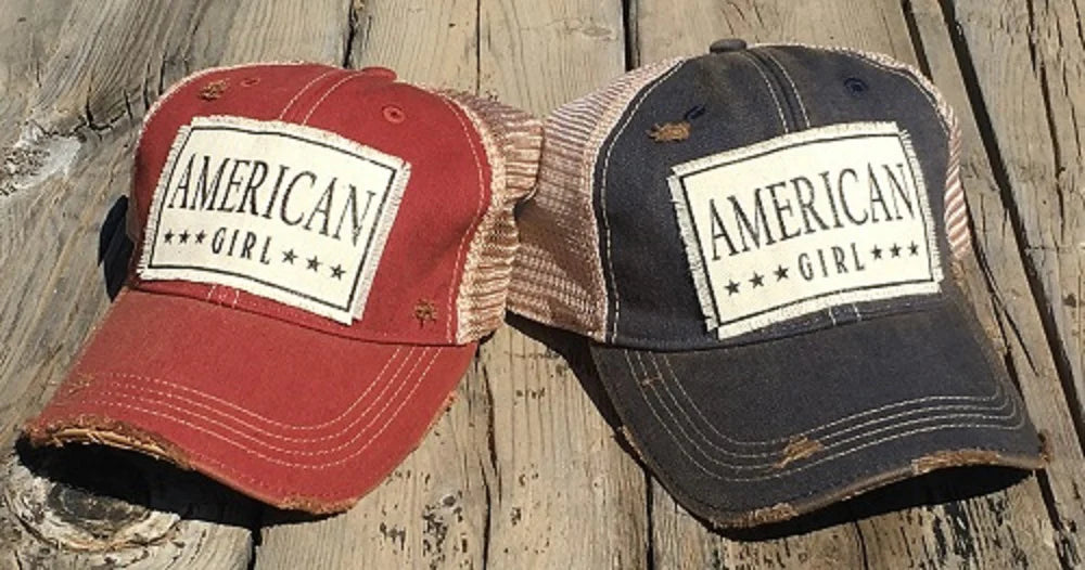 American Girl Distressed Trucker Hat