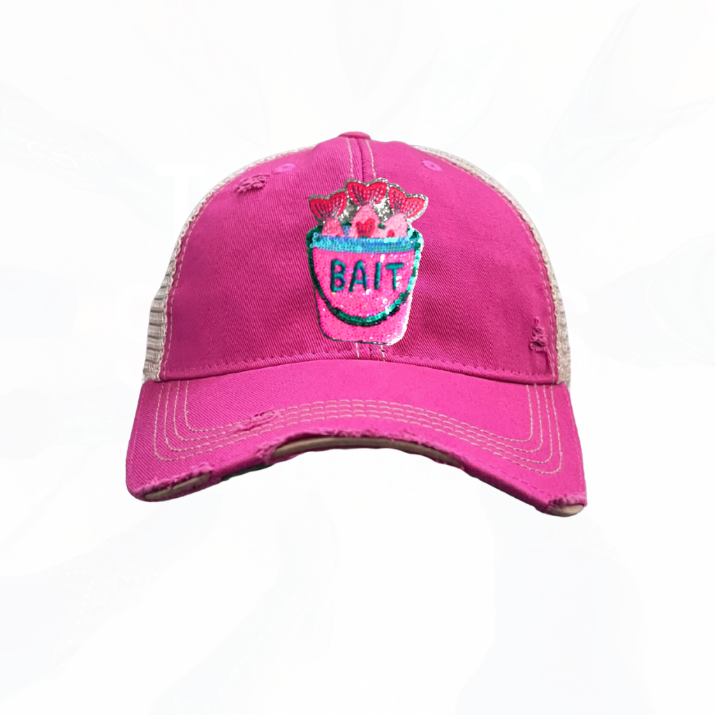 Sequinned Fishing Bait Bucket Trucker Hats - Colors