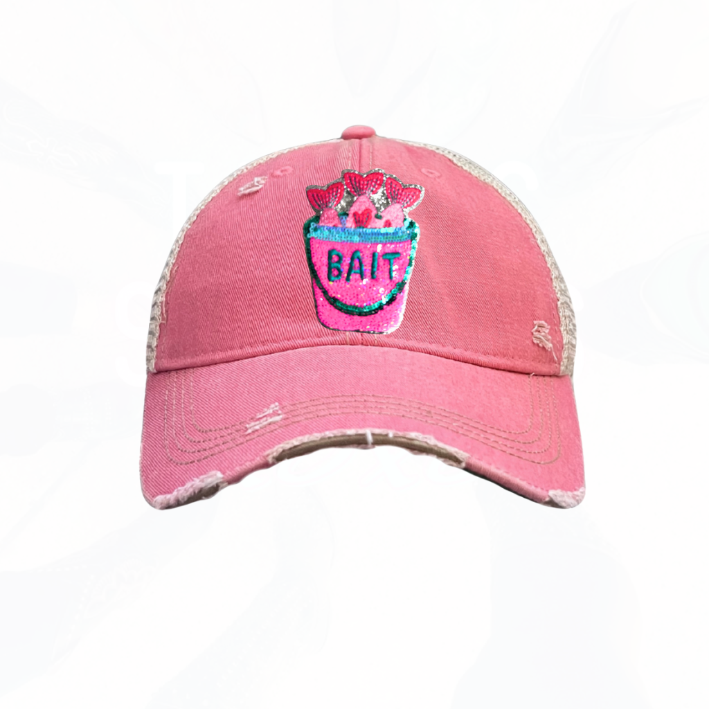Sequinned Fishing Bait Bucket Trucker Hats - Colors
