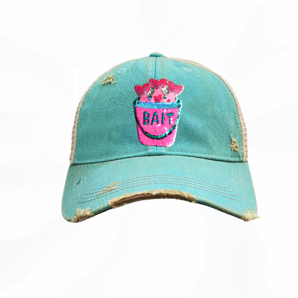 Sequinned Fishing Bait Bucket Trucker Hats - Colors