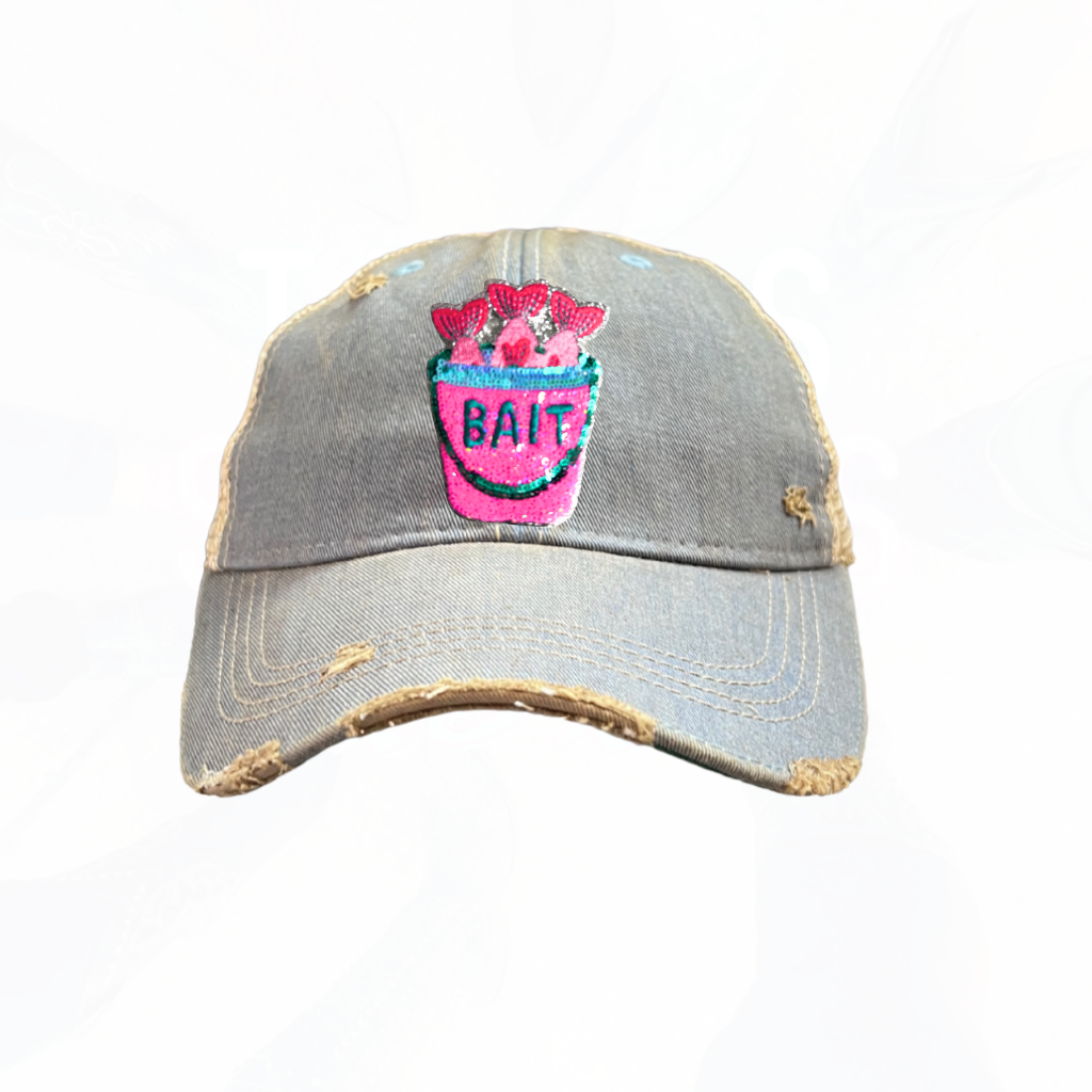 Sequinned Fishing Bait Bucket Trucker Hats - Colors