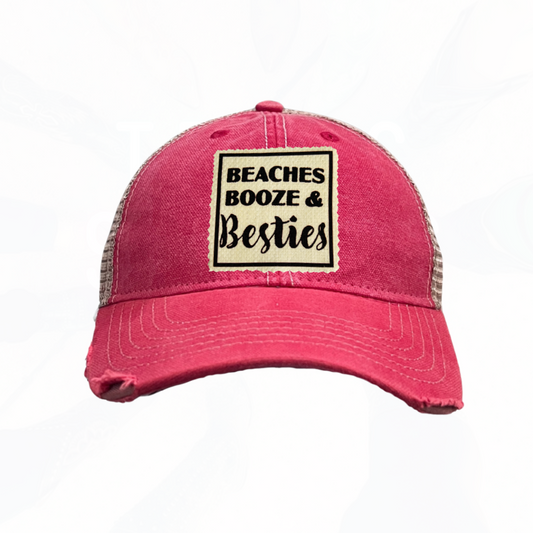 Beaches Booze & Besties Trucker Hats - 6 Colors